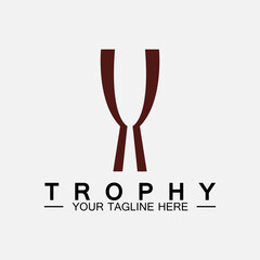Trophy vector logo icon.champions  trophy logo icon for winner award logo template
