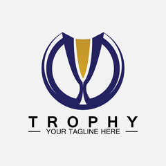 Trophy vector logo icon.champions  trophy logo icon for winner award logo template