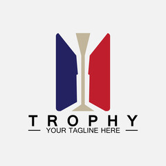 Trophy vector logo icon.champions  trophy logo icon for winner award logo template