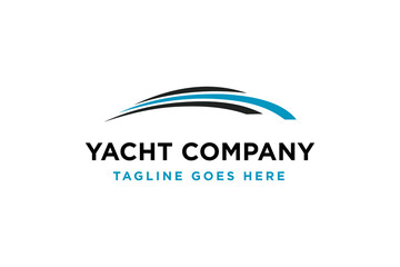 Yacht logo design vector illustration.