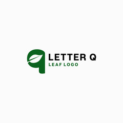 Letter Q leaves logo icon vector image