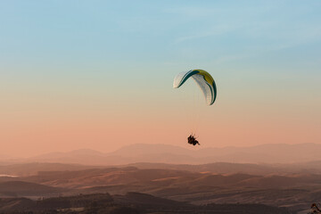 Pico do Gavião, Andradas, Minas Gerais, Brazil: sunset at the top of mantiqueira mountain with...