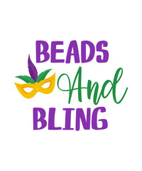 Obraz premium Mardi Gras SVG Bundle, PNG Bundle, Fat Tuesday Carnival, Beads Bling, SVG Cut File, Instant download, Sublimation printable vector, Clip art