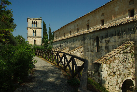 The majestic bell tower of the abbey of San Liberatore in Maiella - Serramonacesca - Abruzzo
