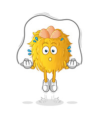 bird nest jump rope exercise. character vector