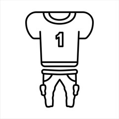 American football uniform line icon. tracksuits and pants. Suitable for american football. simple design editable. Design template vector