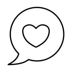 Chat line icon with heart inside. simple design editable. Design template vector