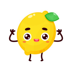 cute lemon yellow cartoon character vector