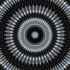 Mandala in white and blue on a black background wallart, digital mandala, unique ornament pattern design M515-7