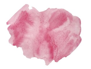 Pink abstraction on a white background. Watercolor illustration. cloud texture