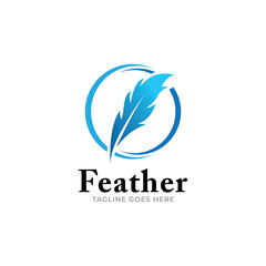 Feather logo icon vector template.