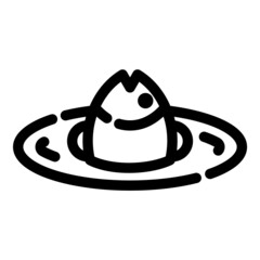 Fish In Pond Flat Icon Isolated On White Background