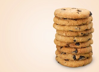 National Cookie Day poster with yummy freshly chocolate chip cookies on the desk