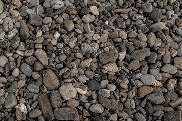 pebble stones texture on the seashore