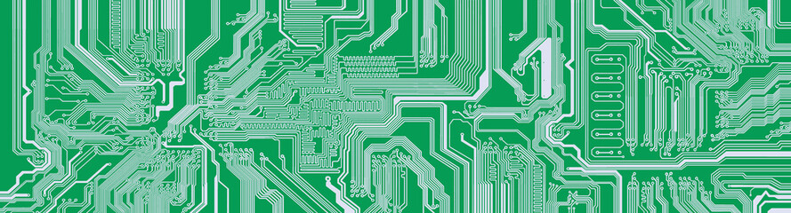 pcb board integrated circuit pc parts motherboard chip processor texture background electronic circuit green textolite pcb plate