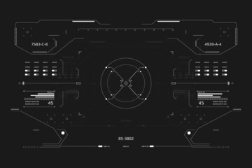 HUD Interface Screen Monitoring Element System Technology Template For Game, UI, UX, Infographic