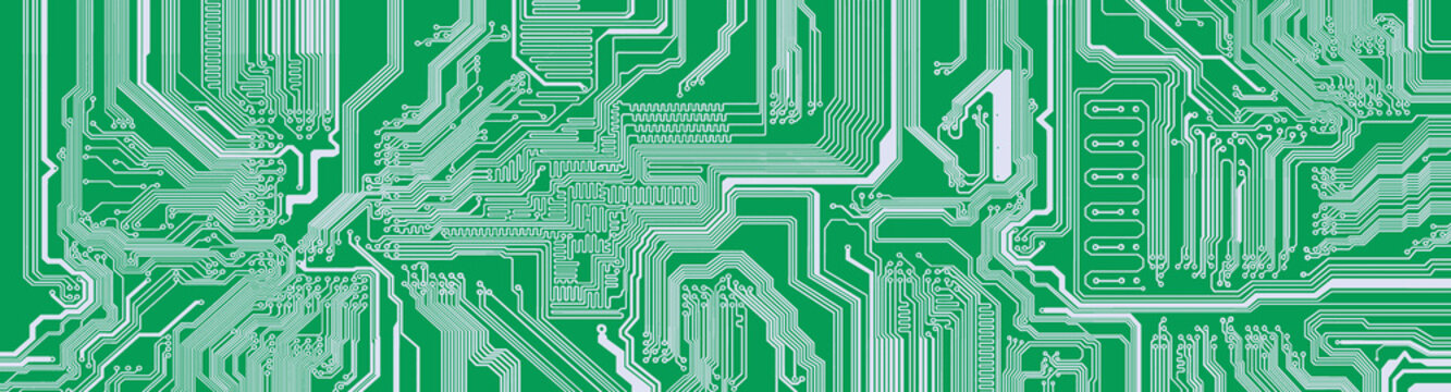 pcb board integrated circuit pc parts motherboard chip processor texture background electronic circuit green textolite pcb plate