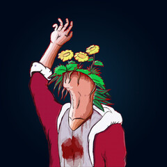 person with a flower