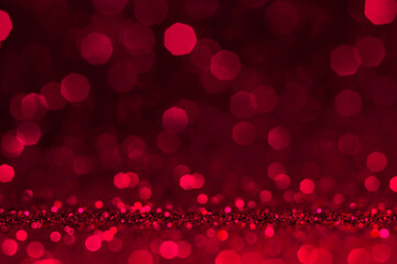 Soft image abstract bokeh dark red with light background.Red,maroon,black color night light...