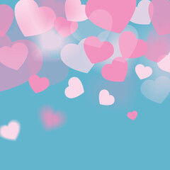 Valentines day illustration - Pink hearts love background design
