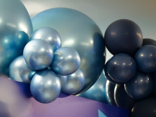 Balloons of gold and blue colors