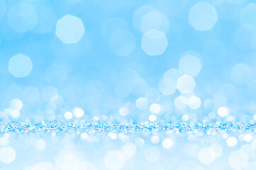 Blue,Silver white abstract light background, Blue shining lights, sparkling glittering Christmas...