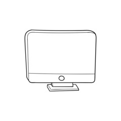 Monitor icon hand drawn vector illustration