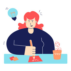 woman working on a new idea