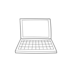 Laptop icon hand drawn vector illustration