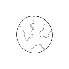 Planet icon hand drawn vector illustration