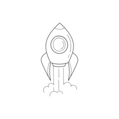 Rocket icon hand drawn vector illustration