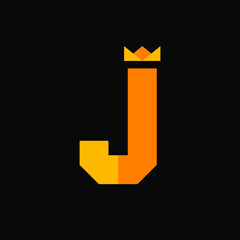 Letter J Crown Logo Design Template Inspiration, Vector Illustration.