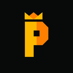 Letter P Crown Logo Design Template Inspiration, Vector Illustration.