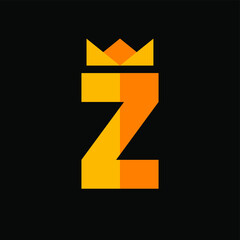 Letter Z Crown Logo Design Template Inspiration, Vector Illustration.
