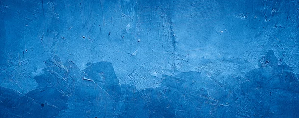Foto op Canvas abstracte blauwe textuur cement betonnen muur achtergrond © Menganga