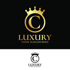 Letter C Crown Logo Design Template Inspiration, Vector Illustration.