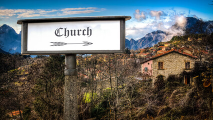 Street Sign to Church