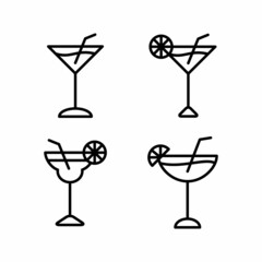 Cocktail Icon Design Vector Logo Template Illustration Sign And Symbol