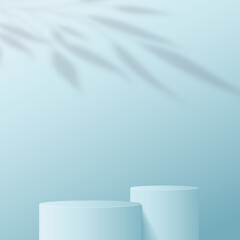 Abstract background with blue color podium for presentation. Vector