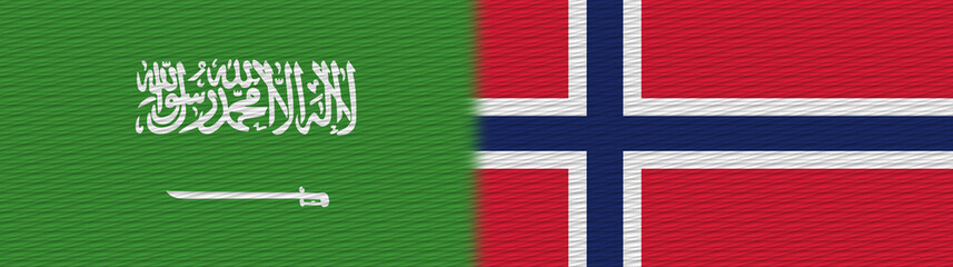 Norway and Saudi Arabia Fabric Texture Flag – 3D Illustration