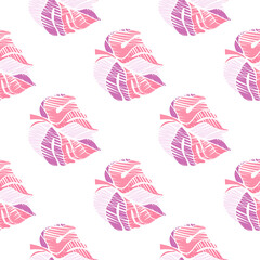 Creative monstera leaves tropical seamless pattern. Embroidery palm leaf endless wallpaper.