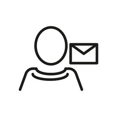 User Outline Vector Icon. Illustration Of A Stroke Vector On A White Background. For App And Website