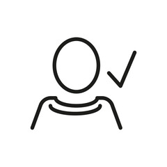 User Outline Vector Icon. Illustration Of A Stroke Vector On A White Background. For App And Website