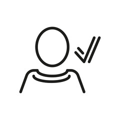 User Outline Vector Icon. Illustration Of A Stroke Vector On A White Background. For App And Website