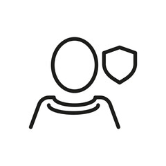 User Outline Vector Icon. Illustration Of A Stroke Vector On A White Background. For App And Website