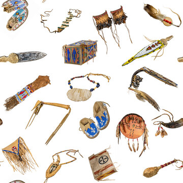 Texture made from images of items belonging to the North American Indians Sioux