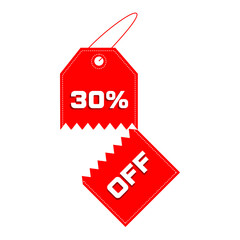 30 Price Percent Off Torn Label Discount Big Sale Red Vector Illustration . Keep an eye out for a good opportunity.