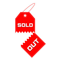 Sold Out Price Percent Off Torn Label Discount Big Sale Red Vector Illustration . Keep an eye out for a good opportunity.