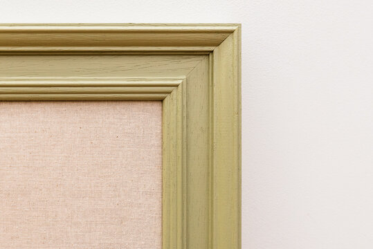 Detail Of A Noticeboard Or Cork Board Painted Wooden Frame