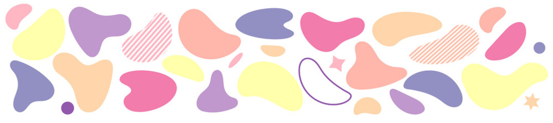 Abstract blotch shape. Liquid shape elements. Set of modern graphic elements. Fluid dynamical colored forms banner. Gradient abstract liquid shapes. Vector illustration.	